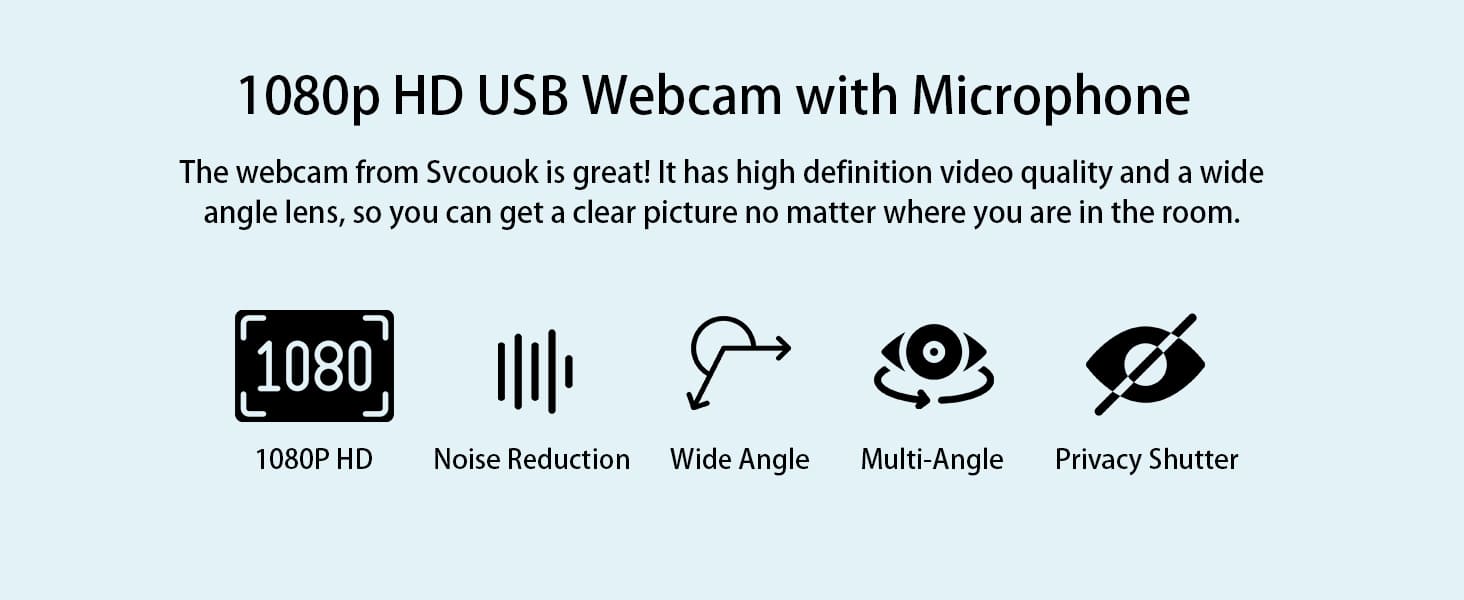 1080P HD USB Webcam with Microphone
