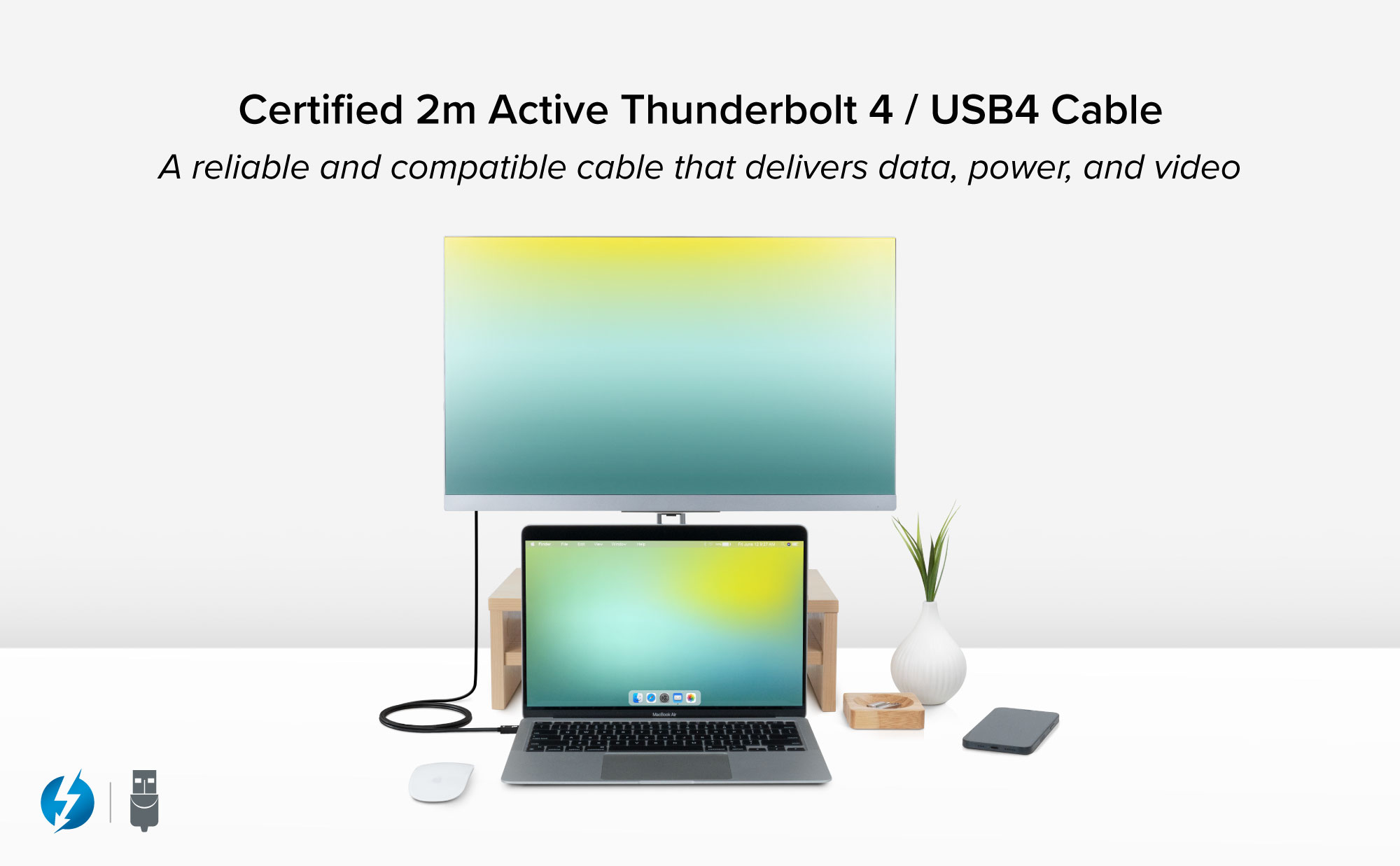 Certified 2m Active thunderbolt 4 / USB4 Cable