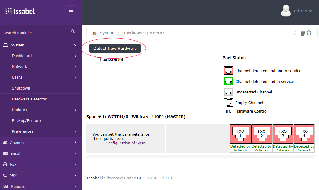 asterisk card tdm410