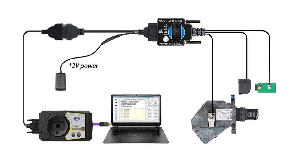 The following uses the Xhorse vvdi2 device to perform the BMW CAS1 key programming and matching oper