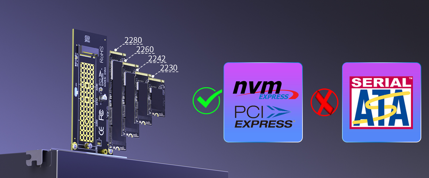M.2 NVMe to PCIe 4.0 X1