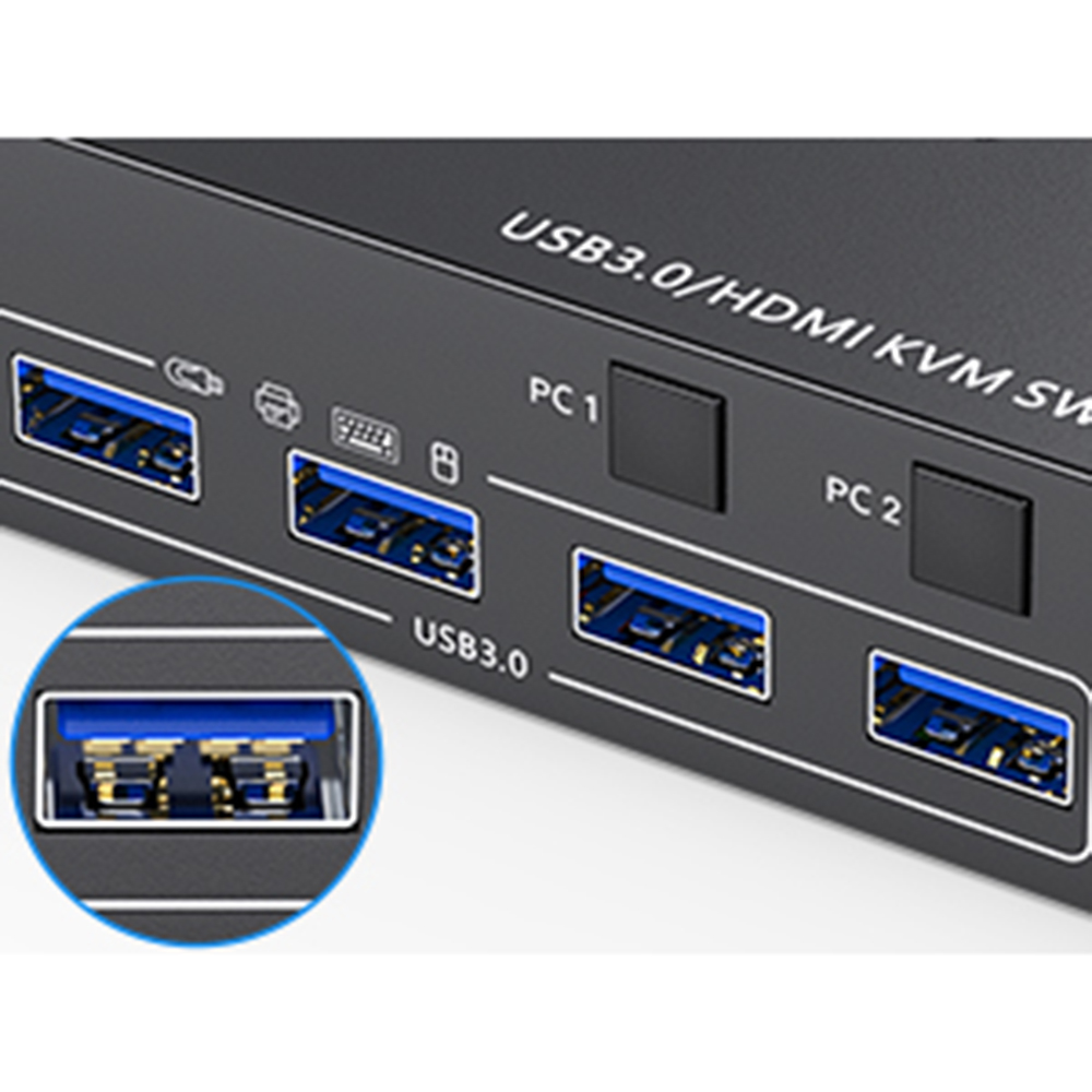 4 USB3.0 Ports USB3.0 is compatible with USB3.0, and the data transmission speed can reach 5Gbps, wh