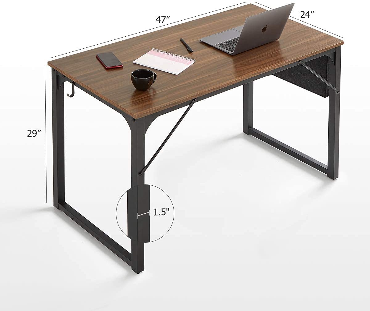Computer Desk 47" Study Writing Desk, LIFEFAIR Modern Simple Style Laptop Table for Home and Office