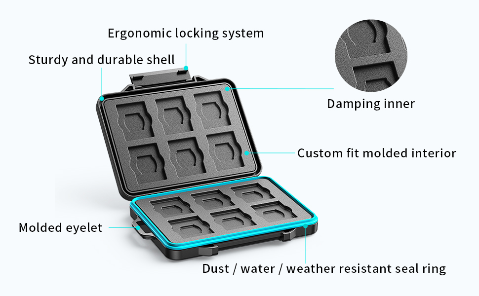 ORICO Waterproof Memory Card Holder Case Antistatic Shockproof TF/SD