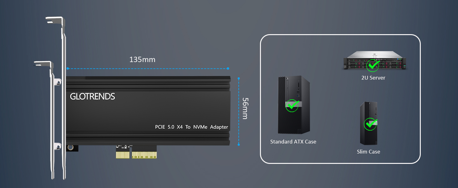 M.2 NVMe to PCIe 5.0 X4 Adapter