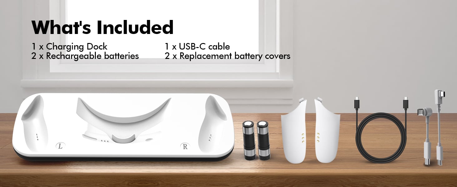 Charging Dock Compatible with Me-ta Quest 3/3S, VR Accessories Charging Station