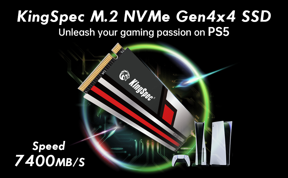 SSD M.2 NVME 2280 PCle Gen 4×4, NVMe 1.4 KingSpec 512Go XG7000-512