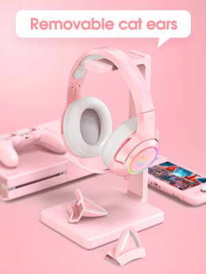 HAOXIU Onikuma K9 Casque de gaming pour fille avec écouteurs, lumières LED  avec microphone, prise jack audio 3,5 mm pour PC (rose) : : Jeux  vidéo
