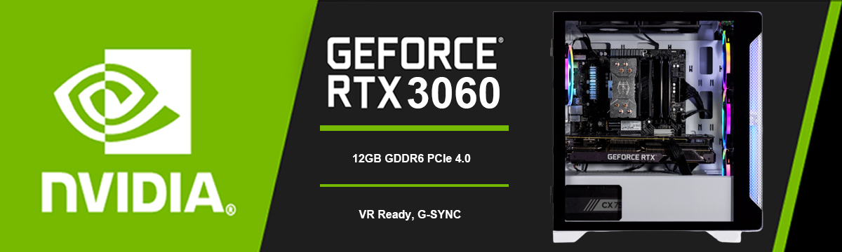 NVIDIA GeForce RTX 3060, 12GB GDDR6 PCIe 4.0, VR Ready, G-SYNC, DirectX 12