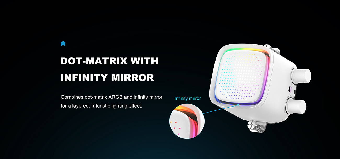 SAMA L50 240mm Liquid CPU Cooler AIO Cooler with ARGB Infinity Mirror Effect White