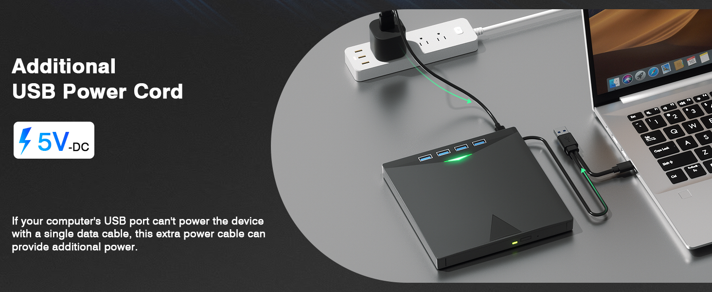 External CD/DVD Drive for Laptops PC, 7 IN 1 Portable DVD Drive CD Burner