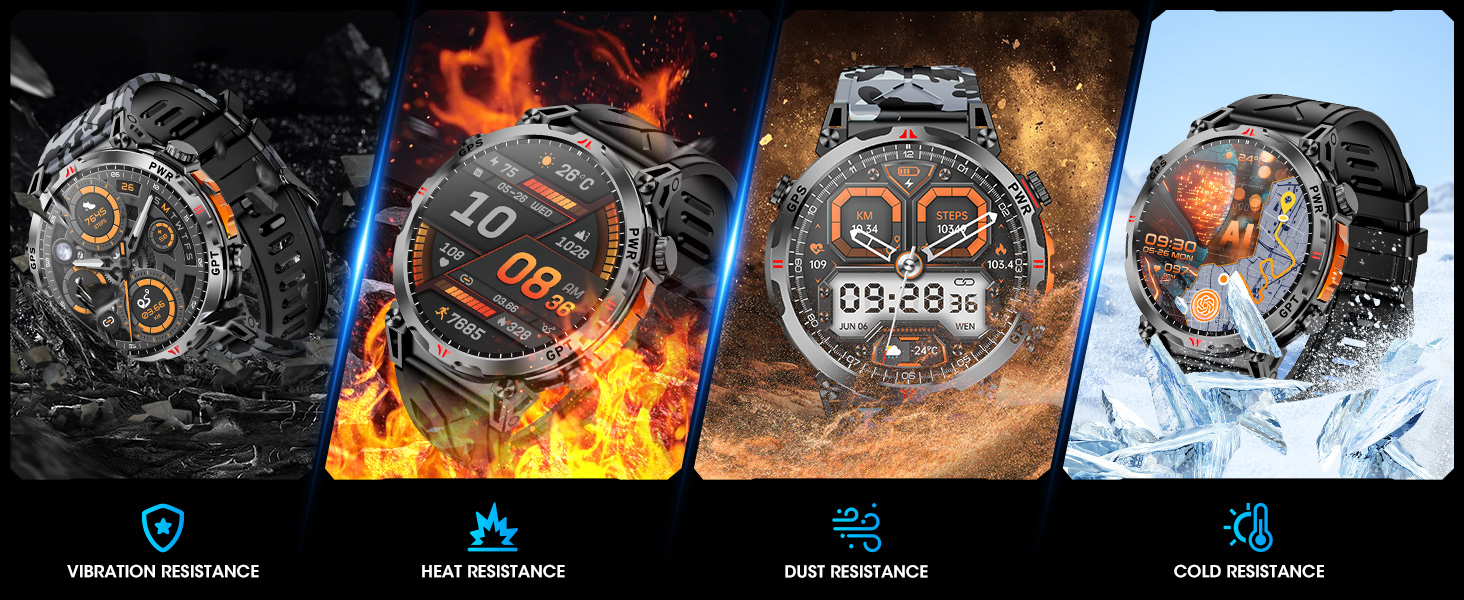 Military Smart Watch with GPS/Compass,Smartwatch with GPT Voice Assistant,1.56" AMOLED Screen