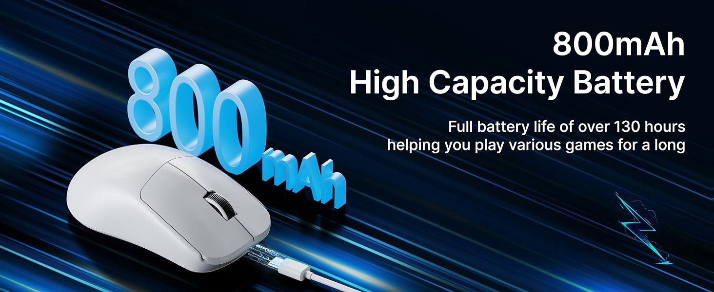 AUTYUE Wireless Gaming Mouse, PAW3311 Sensor, 49g Lightweight Mouse, 12000 DPI, 2.4G/BT5.0/USB-C Tri