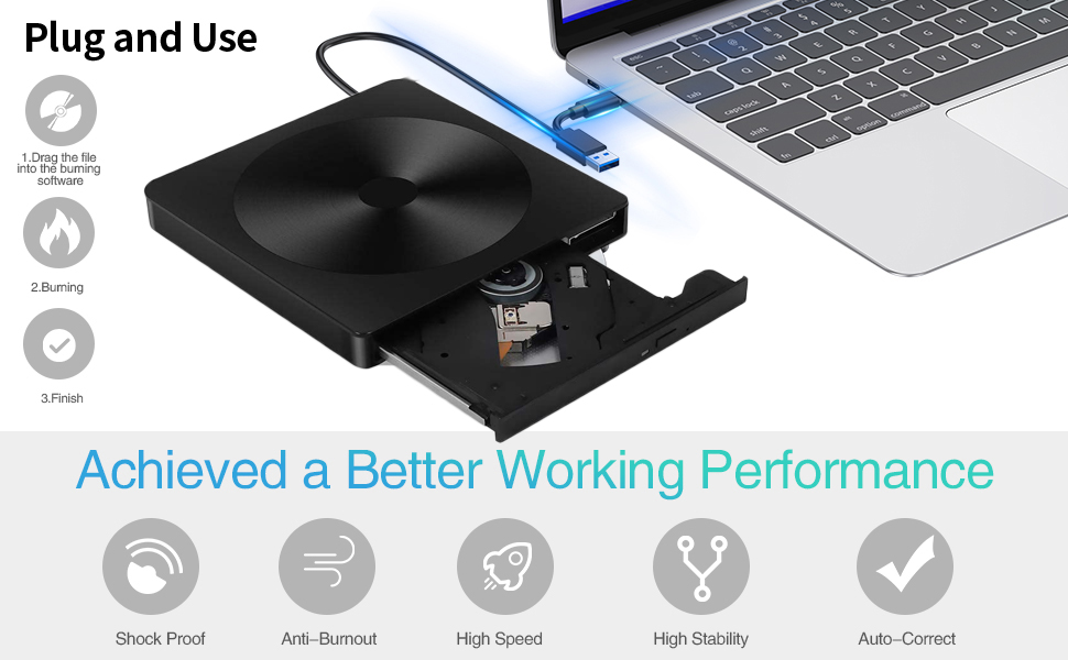 AUBEAMTO External CD DVD Drive