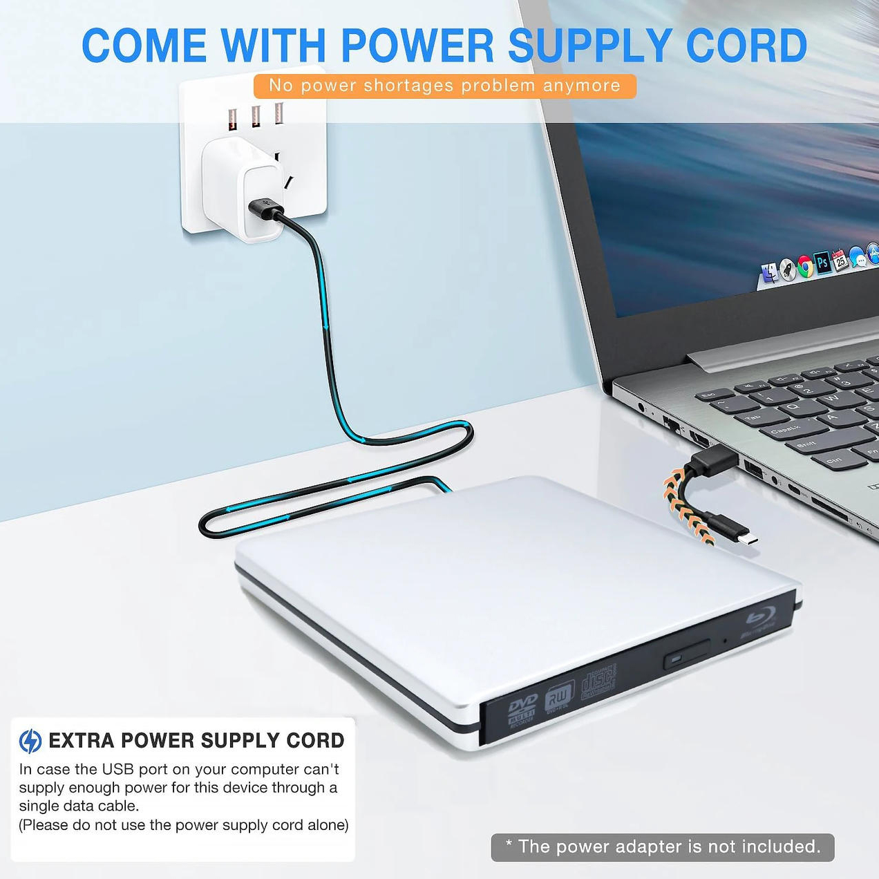 This external cd/dvd/Blu ray drive for laptop is multi-functional.