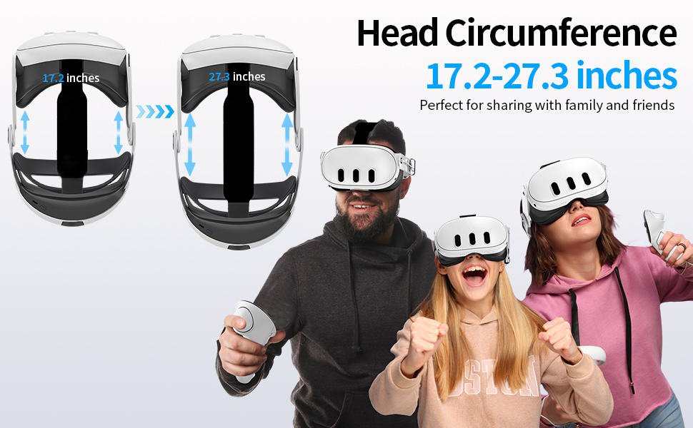 RGB Head Strap with Battery for Meta/Oculus Quest 3/Quest 3S