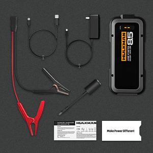 HULKMAN Alpha85S -40 Start Tech Jump Starter 2000 Amp 20000mAh Car Starter  with 65W Speed Charge Lithium Portable Car Battery Booster Pack for up to  8.5L Gas and 6L Diesel Engines 