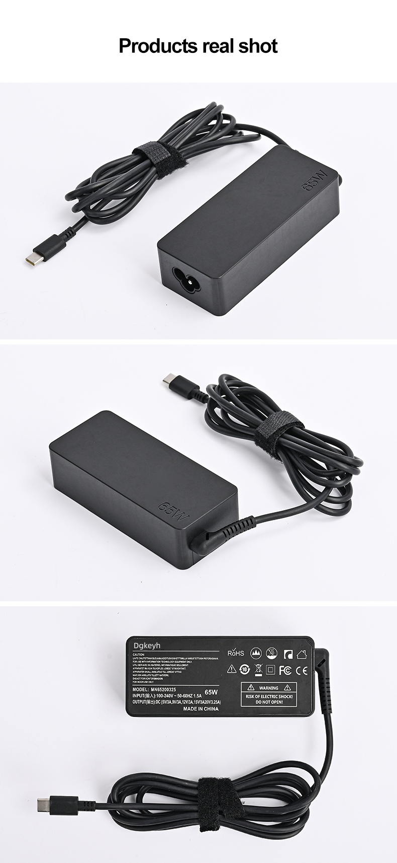 Suitable for Lenovo HP Asus Acer Dell and other 65W Type-C USB-C laptop charger Adapter