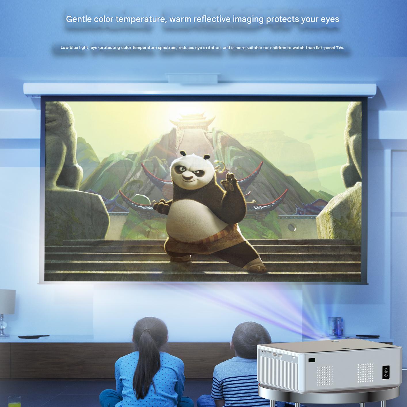 Supports a projection size from 30" to 200" for a superior viewing experience