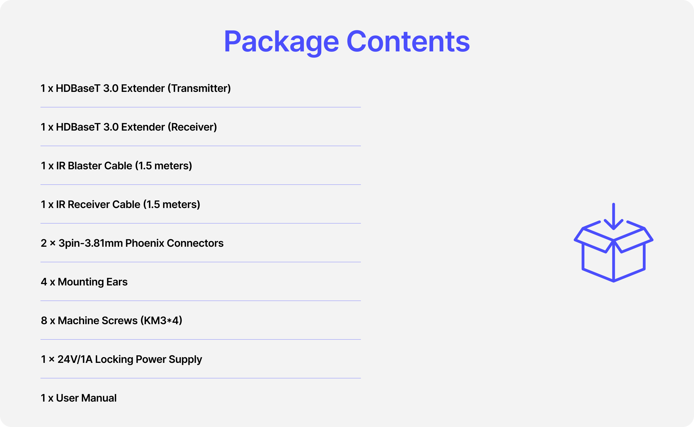 package contents