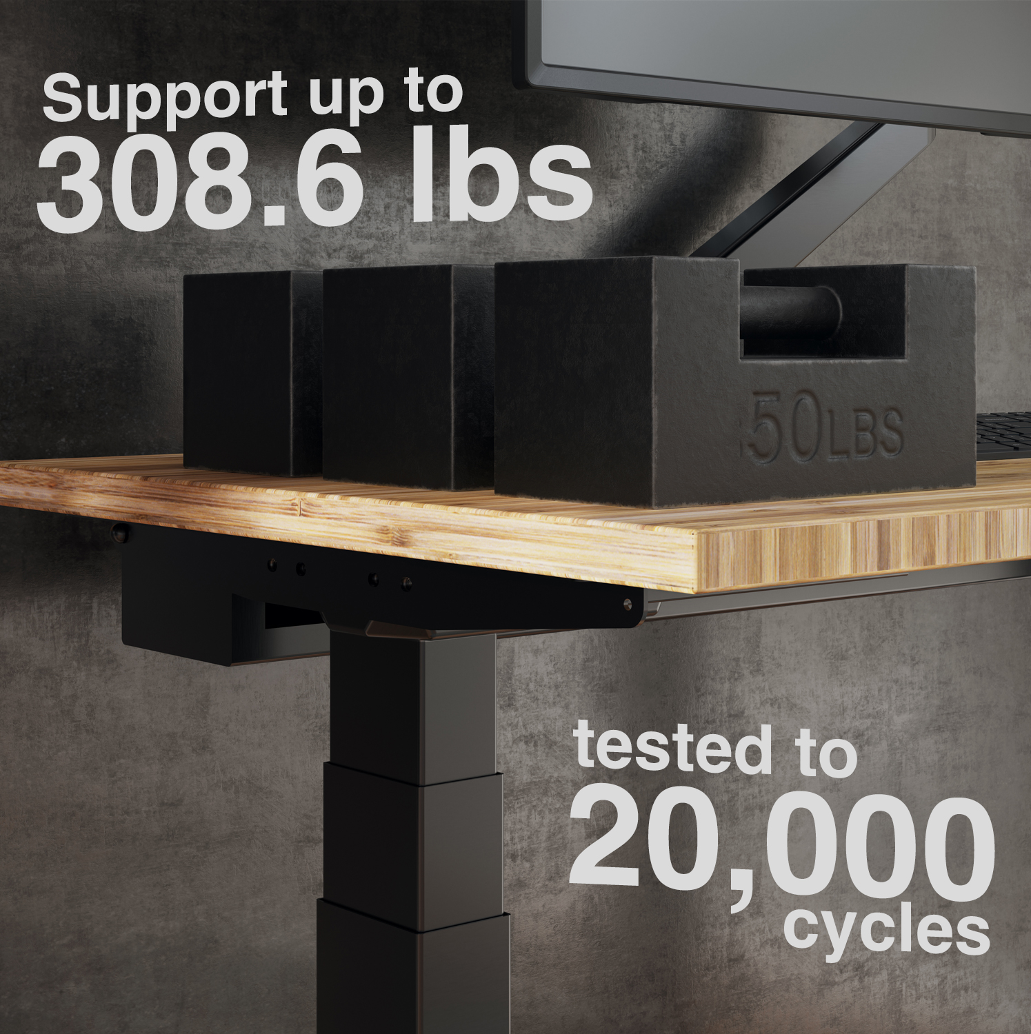 mini standing desk, small sit stand desk, bamboo standing desk, compact desk, height adjustable desk