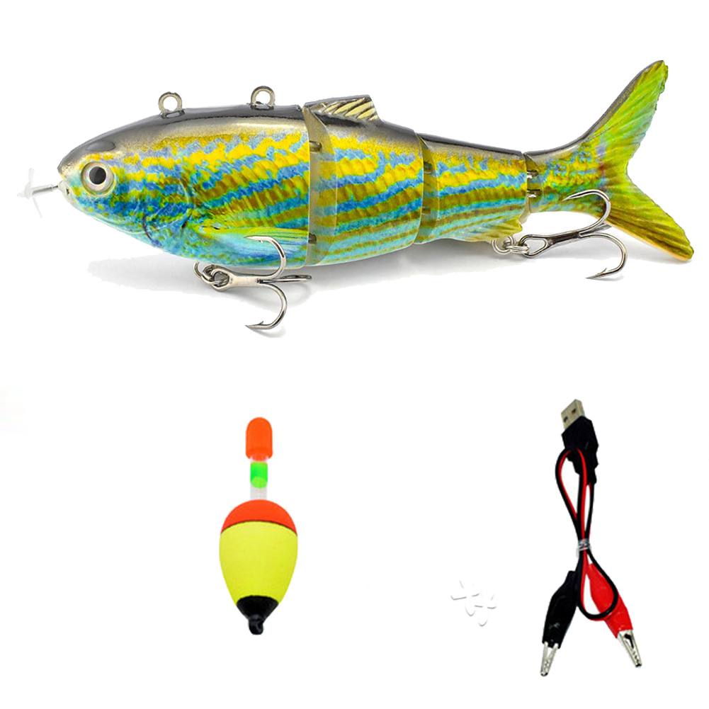 WIILGN Robotic Self Swimming Animated Lure Swimbait, Saltwater 4 Multi  Jointed Segment Electric Fishing Lures Baits for Bass, Auto Wobbler LED  Lights USB Charging Realistic Hard Lures 