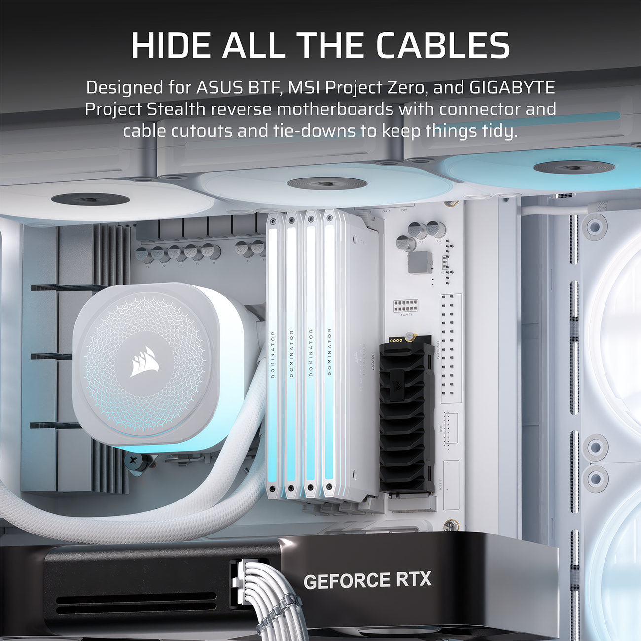 CORSAIR FRAME 4500X LX-R RGB LINK Panoramic Glass Mid-Tower PC Case – White