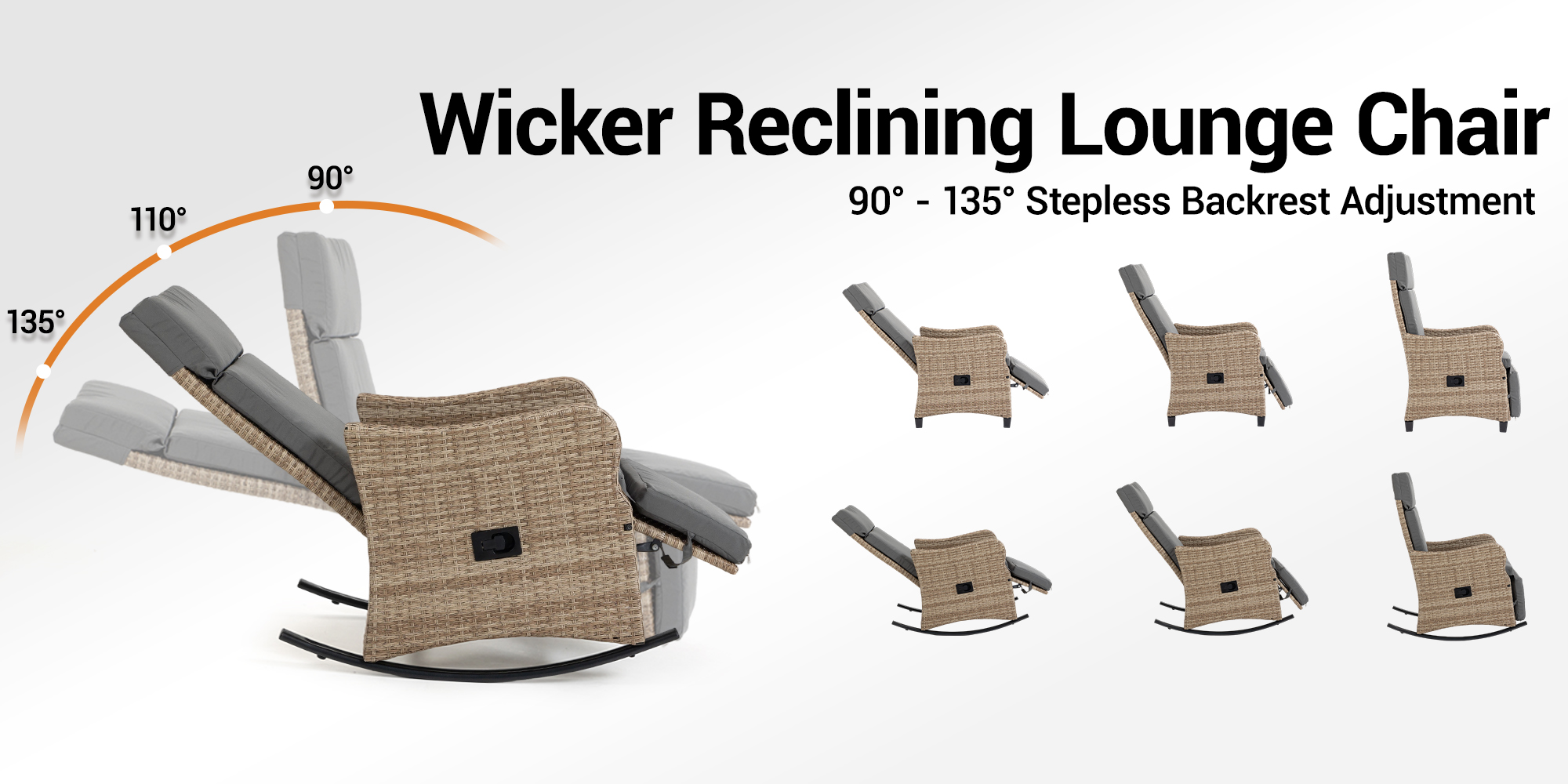 Wicker Reclining Lounge Chair