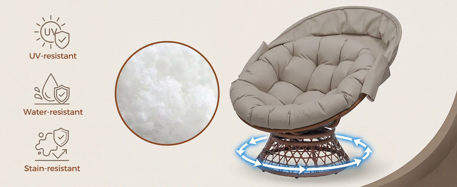 GTPLAYER Outdoor Wicker Egg Chair