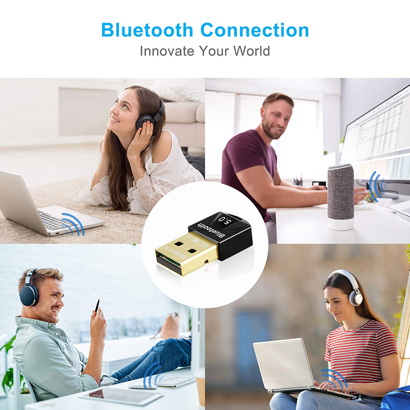 Bluetooth Adapter for PC, Hannord USB Mini Bluetooth 5.0 Dongle for  Computer Desktop Wireless Transfer for Laptop Bluetooth Headphones Headset  