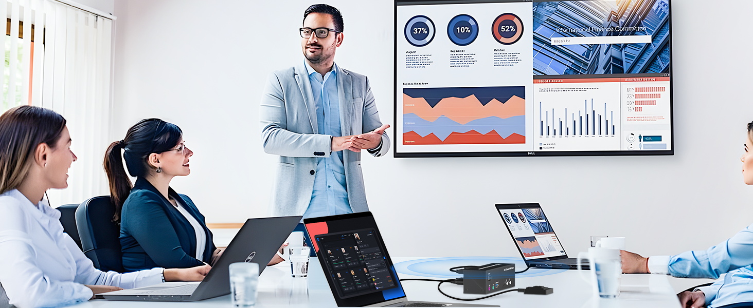 4K KVM Switch 3 Monitors 2 Computers Triple Monitor Displayport + 2 HDMI USB 3.0 KVM Switches