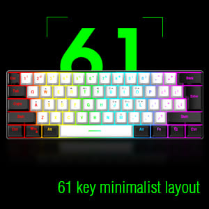 61 key minimalist layout 61 key minimalist layout for traveling and easy carry. Plug and play. Wide