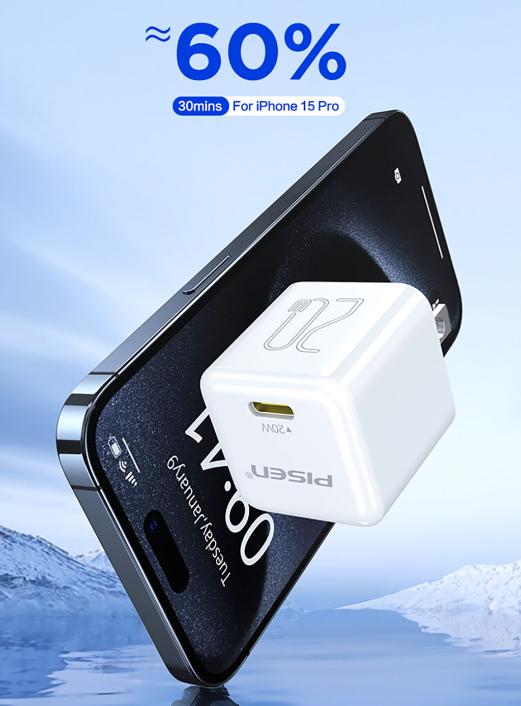PISEN TP-C36 PD20W Pudding Single Port Fast Charger
