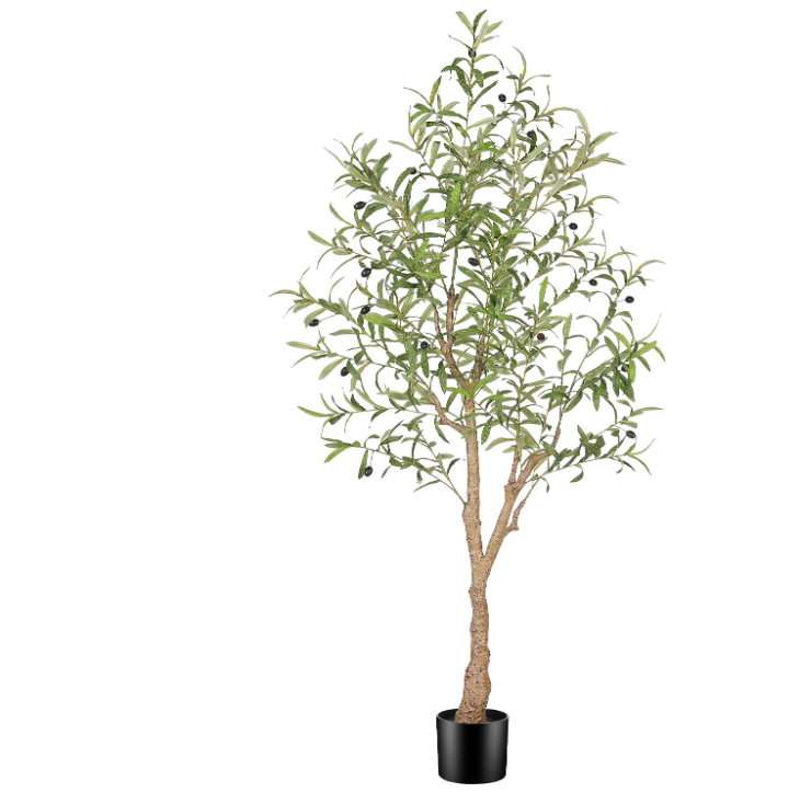 5FT Artificial Olive Tree, faux olive tree with fruits, potted fake olive plant, indoor home decor