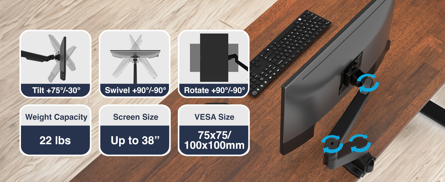 Desky Single Monitor Arm