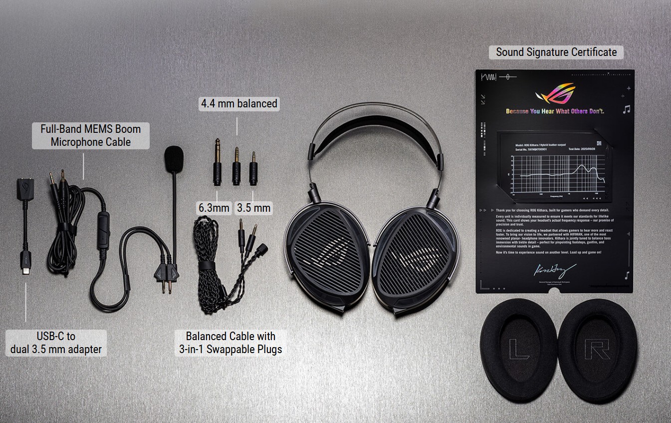 ASUS ROG Kithara Audiophile Open-Back Wired Headphones with Mic