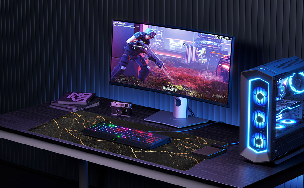 31.5x11.8 Inch Large Gaming Mouse Pad Zen - Buddha Desk Mat, Non-Slip Rubber Base, Waterproof, Stitched Edges, Extended Keyboard Mouse Pad For Office Home
