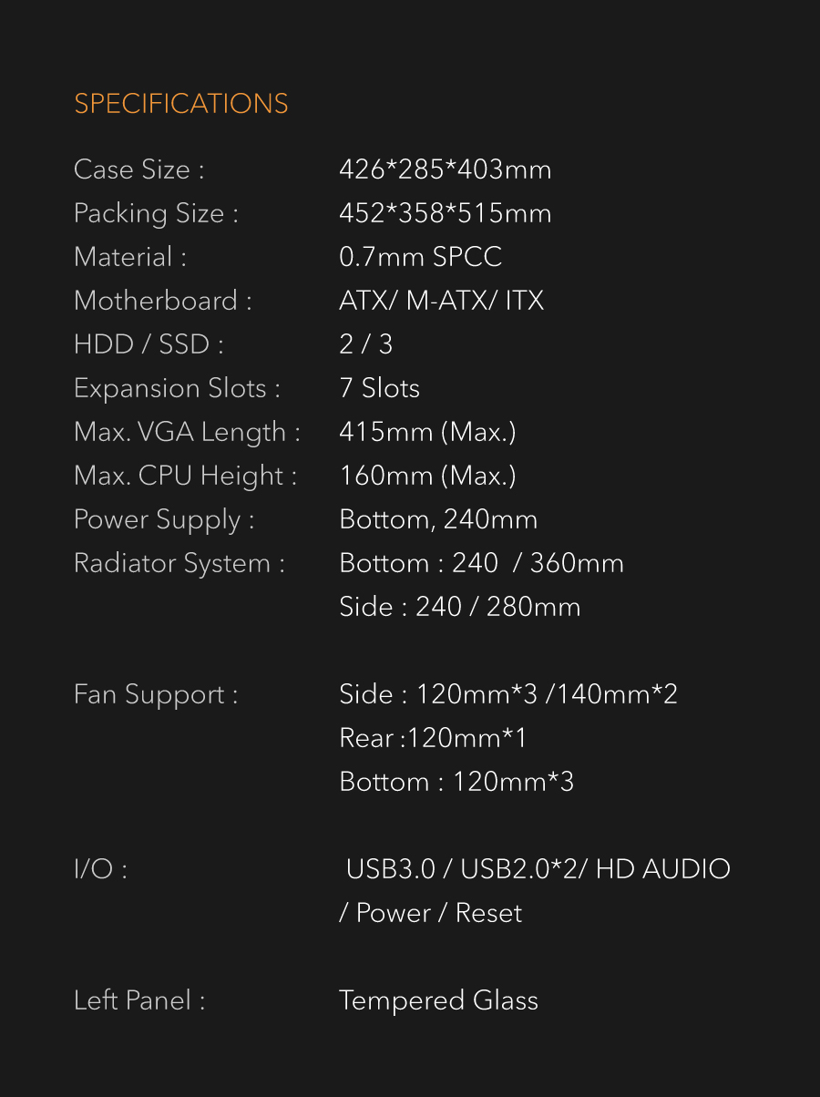 darkFlash TH285,ATX Mid-Tower Gaming Case,Triple-Sided Tempered Glass, 4× Pre-Installed Fans