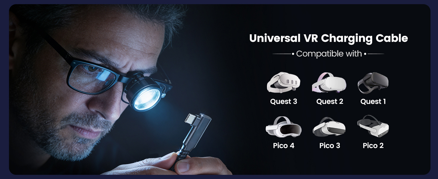 USB A to C VR Link Cable 16FT for Me-ta Quest 3S/3/2/Pro&Pico 4