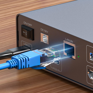 RJ45 Port High-speed data transfer, but the network cannot be used by two laptops at the same time.