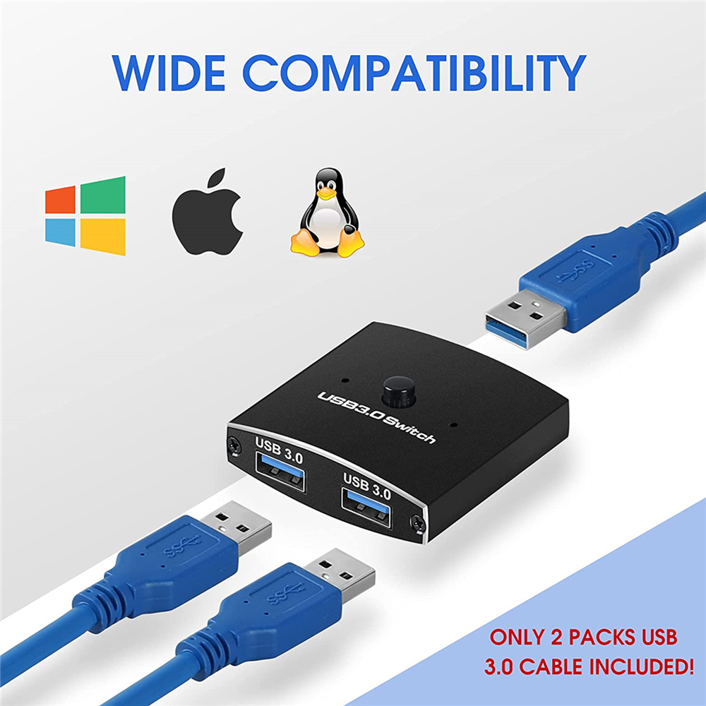 Automatic switch 2 USB 3.0 ports - Cablematic