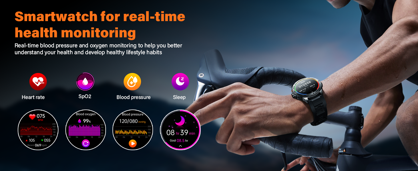 Smart Watches for Men, Bluetooth Smart Watch Answer/Make Calls, 1.43" AMOLED Fitness Watch with Bloo