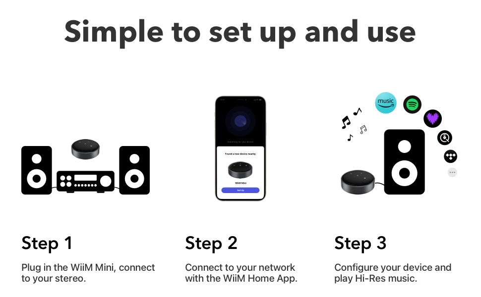 WiiM Mini AirPlay 2 Wireless Audio Streamer