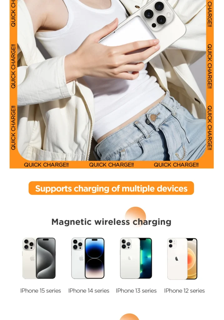 PISEN TP-D080 30W magnetic fast charging wireless power bank