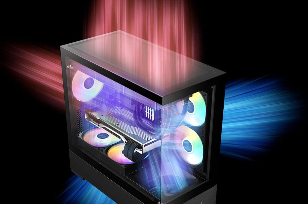 GAMDIAS ATLAS E5M GPU-Airflow Micro-ATX Case & HELIOS P1-650G 650W 80+ Gold PSU Combo Starter Kit