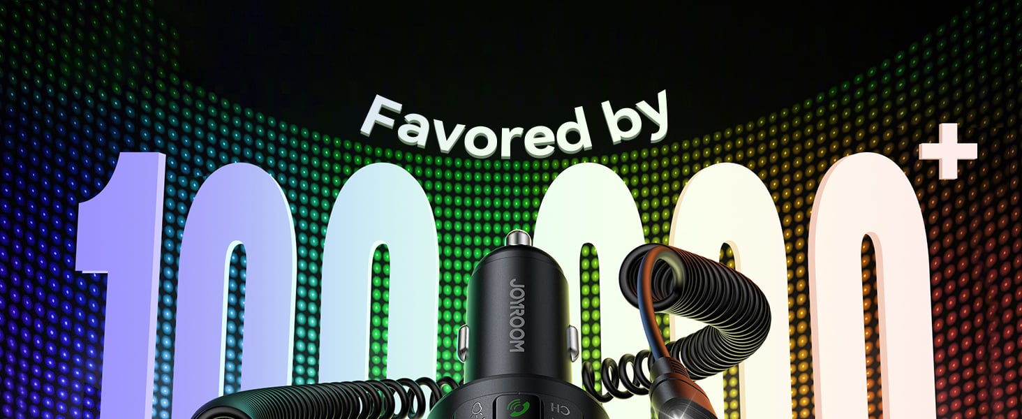 Hitoor Bluetooth 5.4 FM Transmitter Car Adapter 60W [PD 30W & Type C Coiled Cable 30W] Wireless Radi