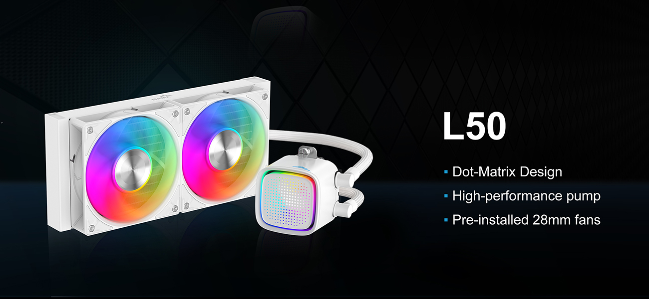 SAMA L50 240mm Liquid CPU Cooler AIO Cooler with ARGB Infinity Mirror Effect White