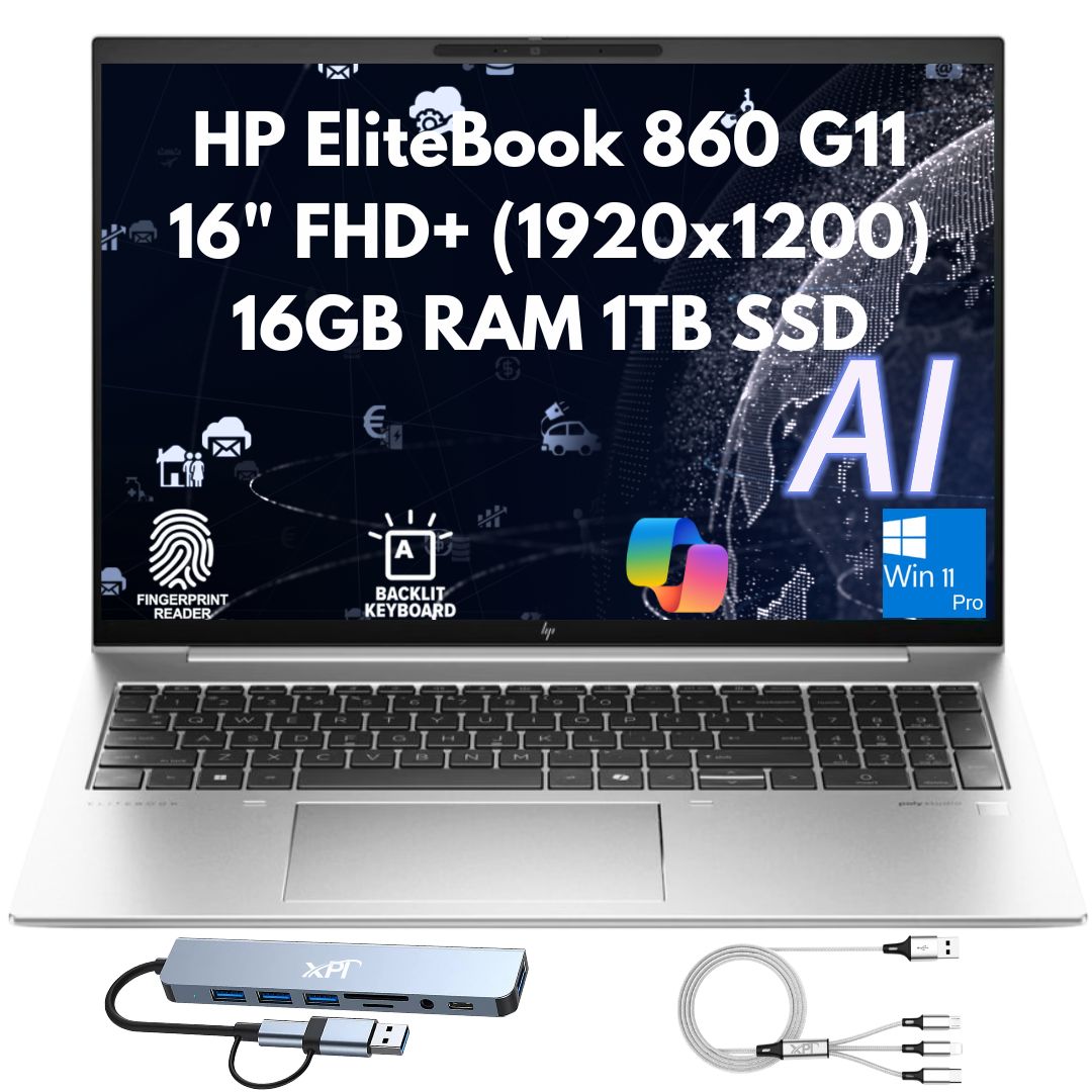 HP EliteBook 860 G11 16" FHD+ Intel Core Ultra 5 125U 16GB 32GB DDR5 RAM 1TB PCIe 512GB SSD IR Cam F