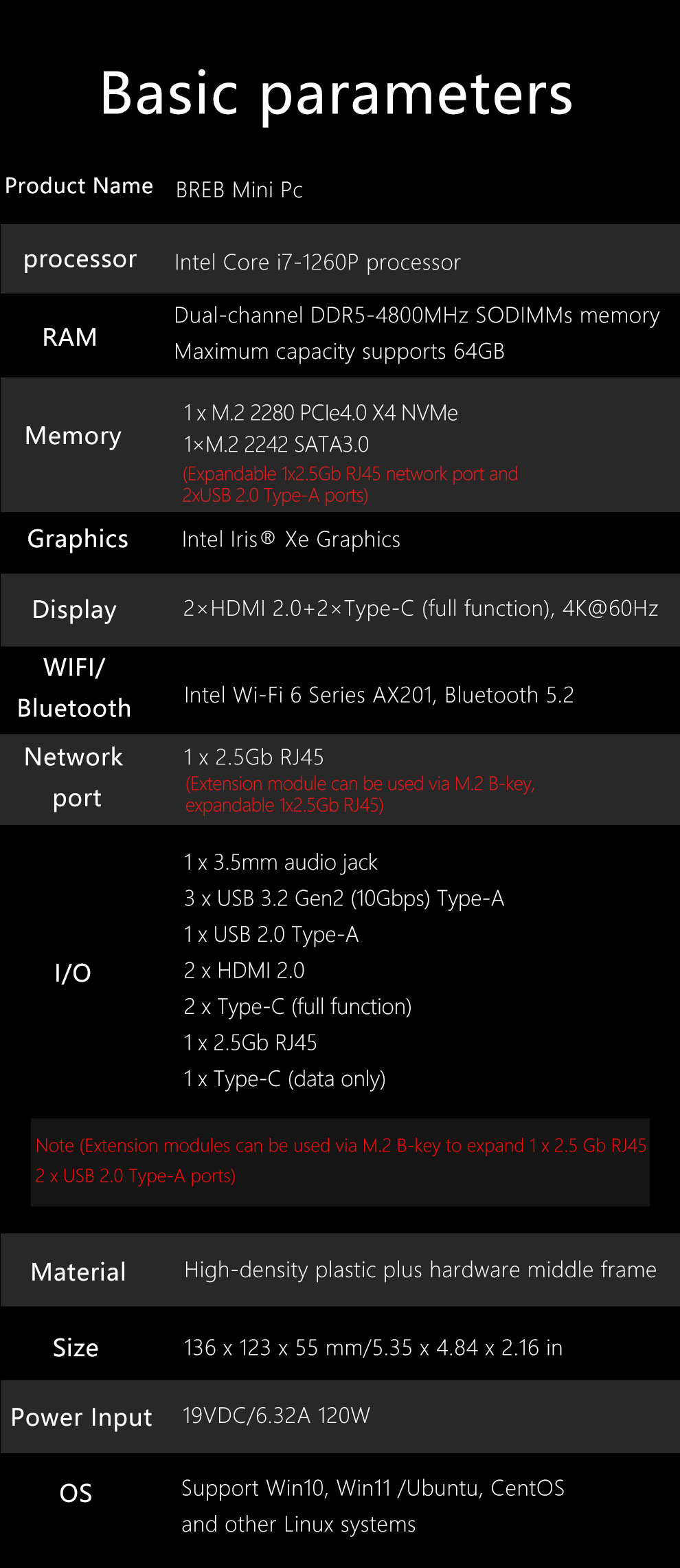 i7-1260P mini pc