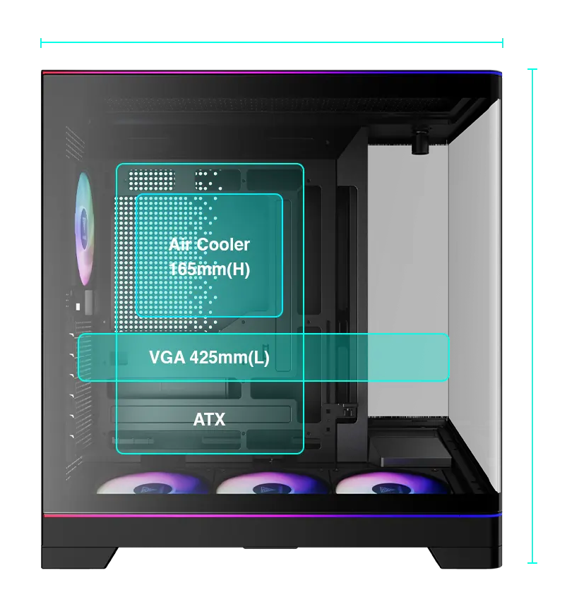 Gamdias ATLAS P6 CG ATX Mid Tower Computer Case